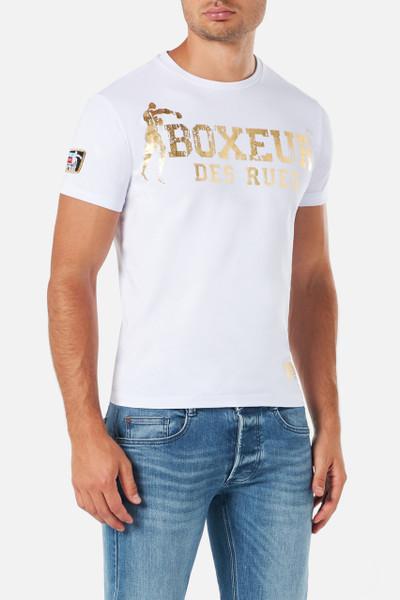 T-shirt  Bianca con Logo Oro