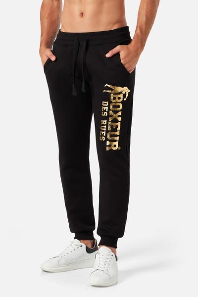 Pantalone Nero Slim Fit Con Logo Oro