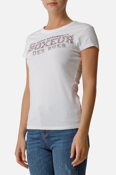 T-Shirt Basica Con Logo Animalier White