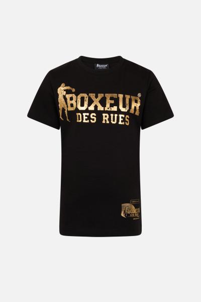 T-Shirt Iconica Bianca E Oro Black-Gold