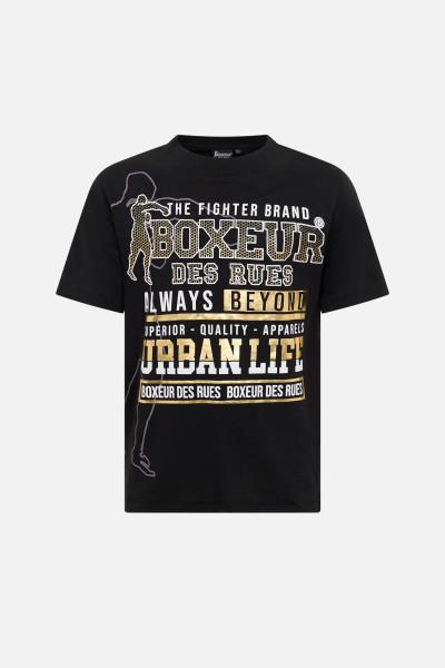 T-Shirt Graficata Black-Gold