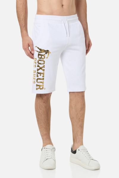 Pantaloncino Bianco Con Logo Oro