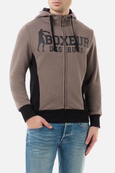 Felpa Logo Stone Con Cappuccio E Zip