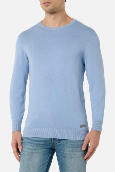 Maglia Girocollo In Cotone Leggero Sky Blue