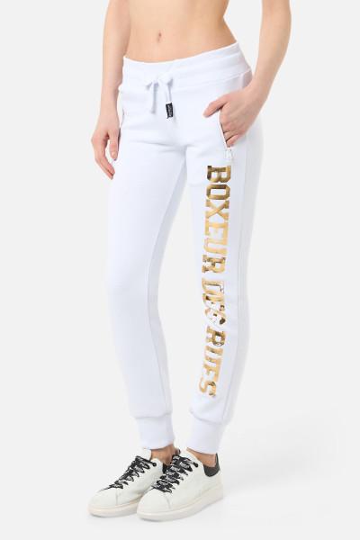 Pantalone White-Gold con Logo
