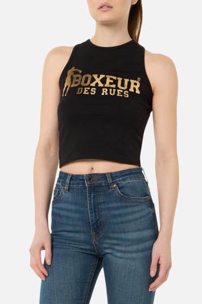 Canotta Corta Black-Gold Con Logo