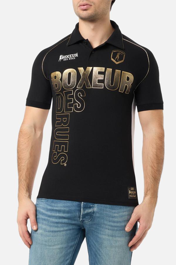 Black Polo T-Shirt Black-Gold - Main Image