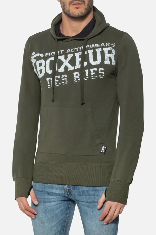 Hooded Sweatshirt With Thumb Openings Army