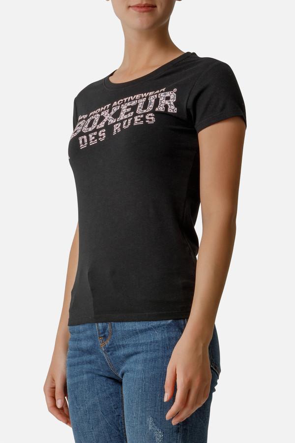 Front Logo Round Neck T-Shirt Black