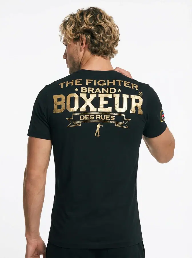 T-Shirt Iconica Black con logo Gold