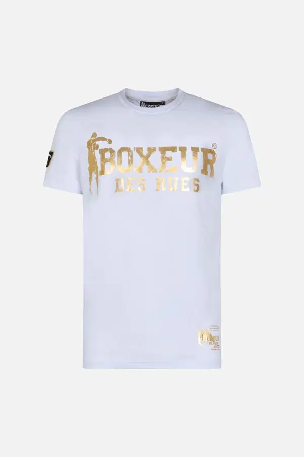 T-Shirt Iconica White con logo Gold