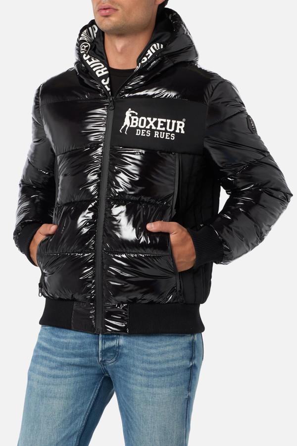 Giacca Imbottita Nera Con Inserti Black