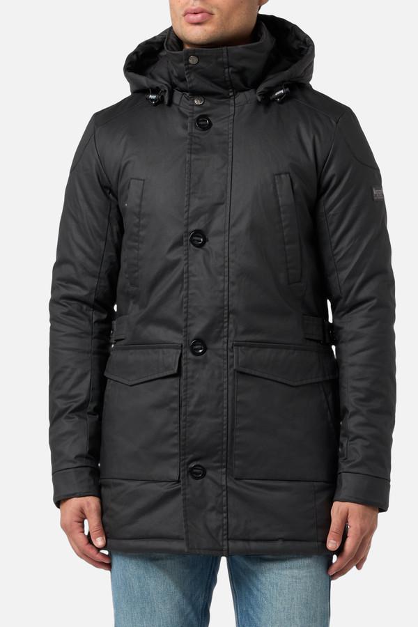 Giacca Lunga In Cotone Spalmato Black