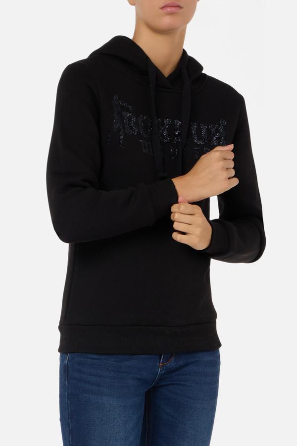 Felpa Nera Con Cappuccio Black