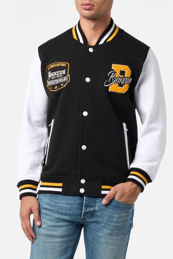 College Style Bomber In Felpa Black