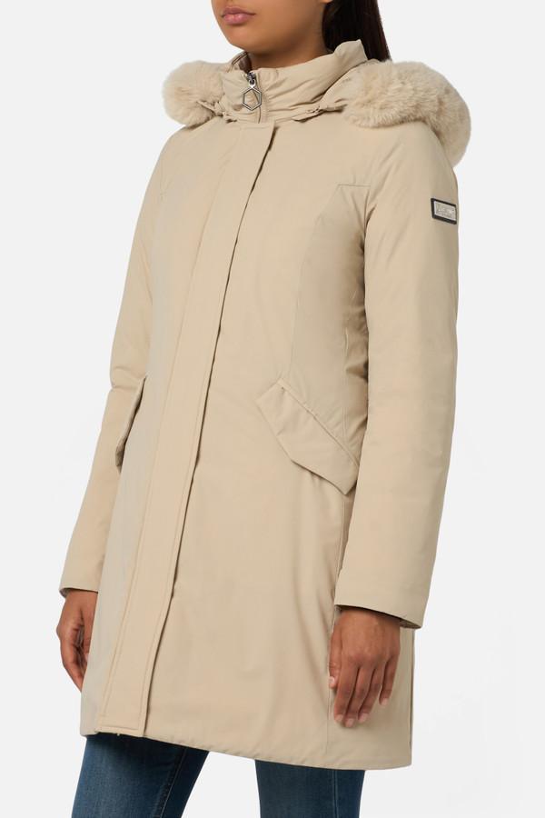 Giacca Lunga Imbottita Color Nocciola Hazelnut