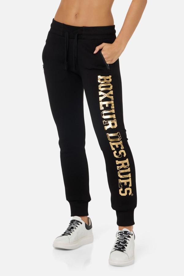 Iconic Black Logo Joggers Black-Gold