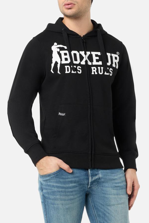 Logo White Zip Hoodie Black-White