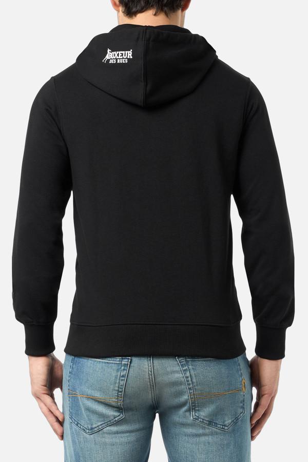 Logo White Zip Hoodie Black-White