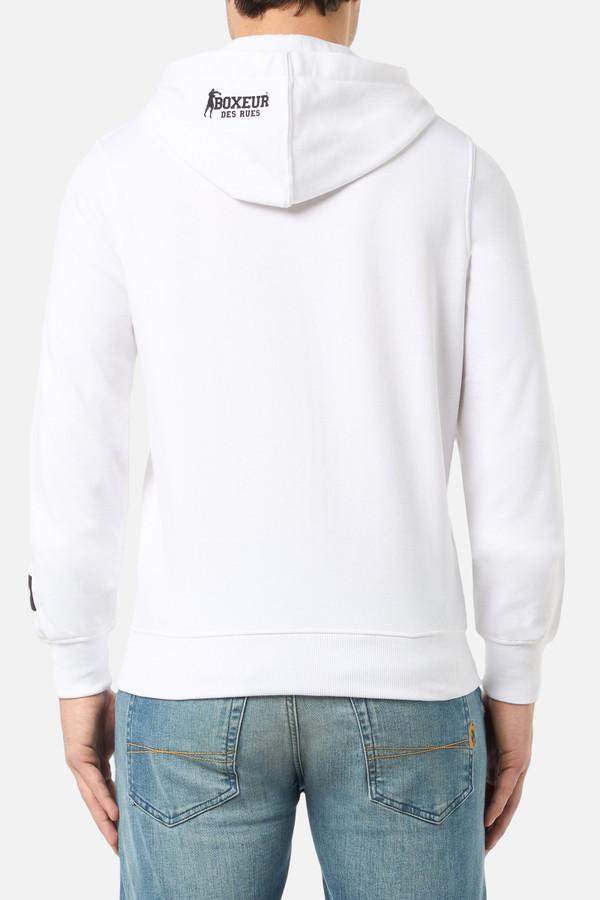 Logo White Zip Hoodie White-Black