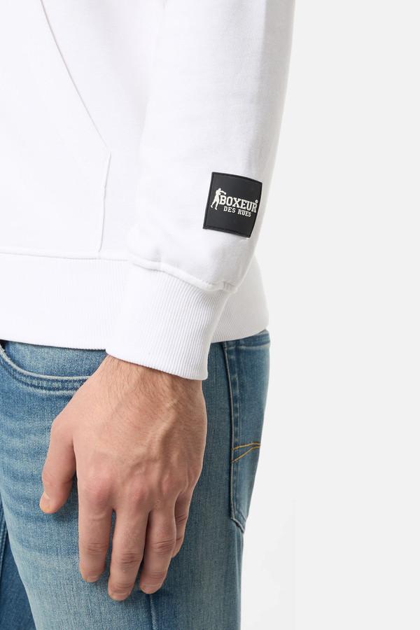 Logo White Zip Hoodie White-Black