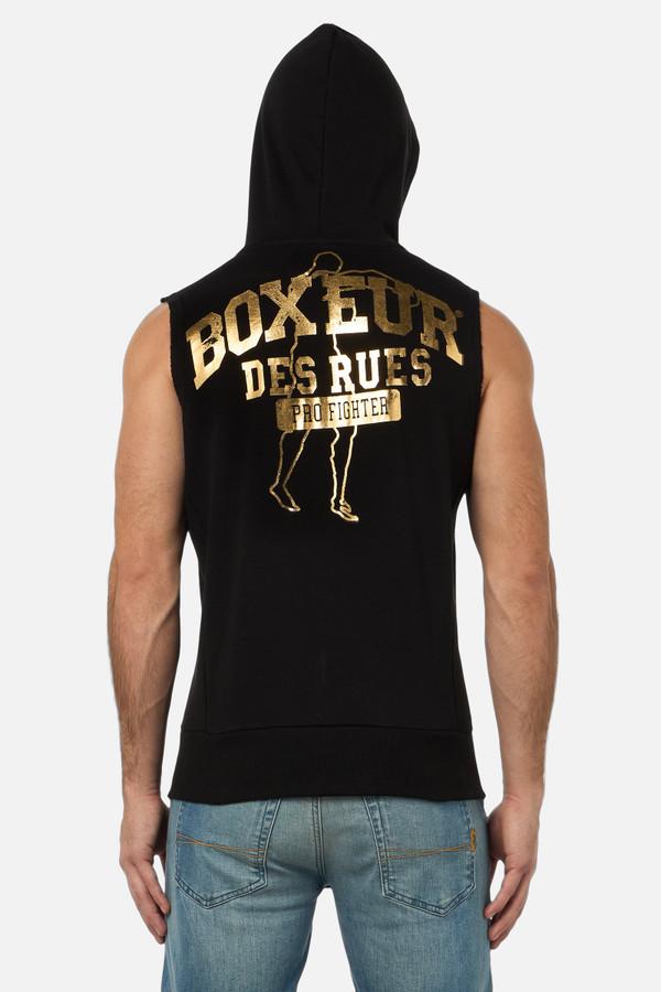 Smanicato Nero Con Cappuccio E Zip Black-Gold