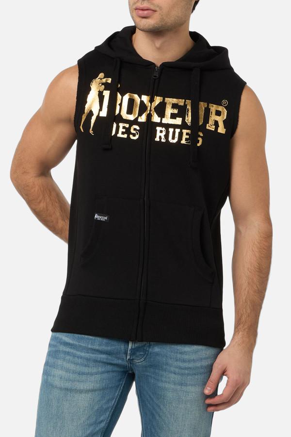 Smanicato Nero Con Cappuccio E Zip Black-Gold