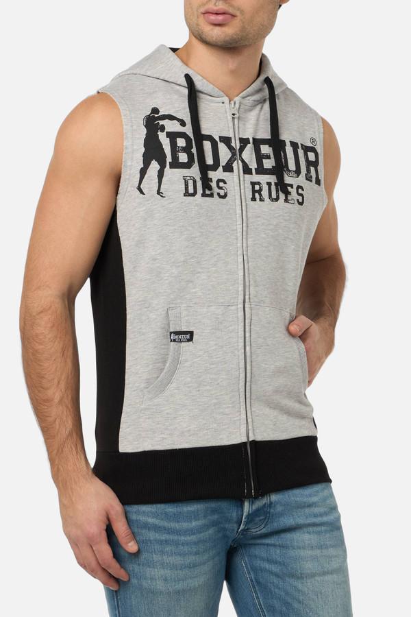 Smanicato Grey Melange Con Cappuccio E Zip