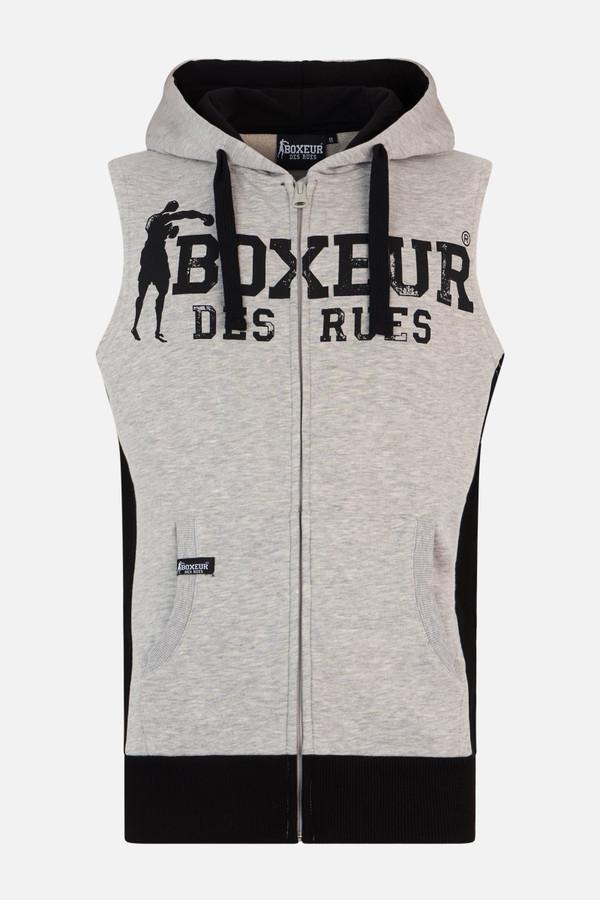 Smanicato Grey Melange Con Cappuccio E Zip