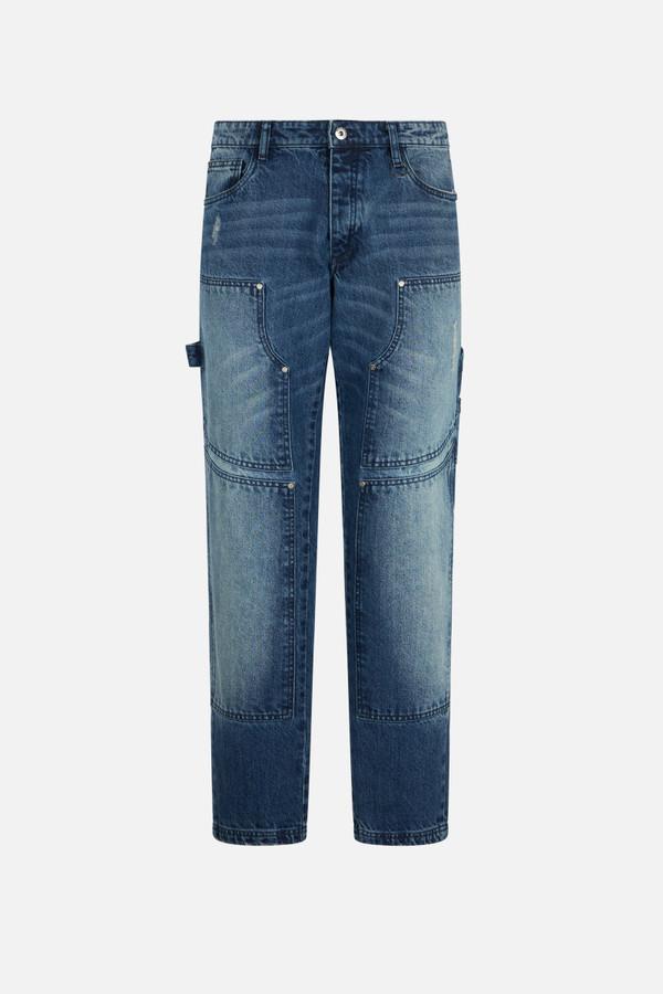 Double Knee Denim Mid Blue