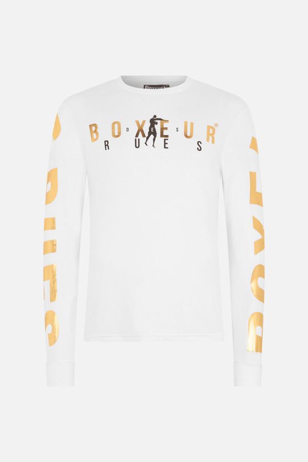 Black-Gold Long Sleeve Top White-Gold