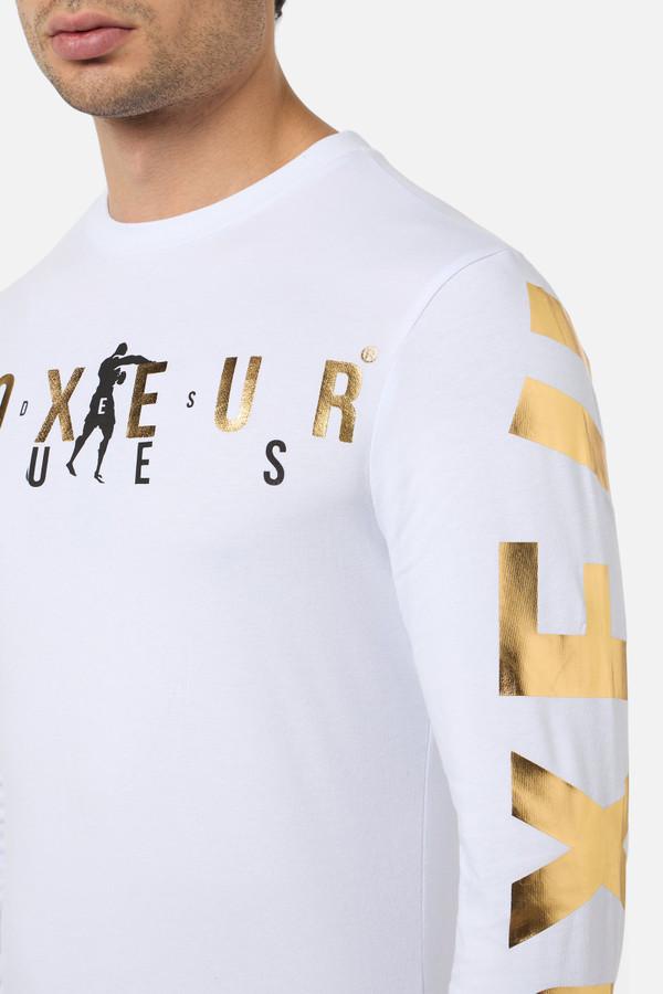 Black-Gold Long Sleeve Top White-Gold