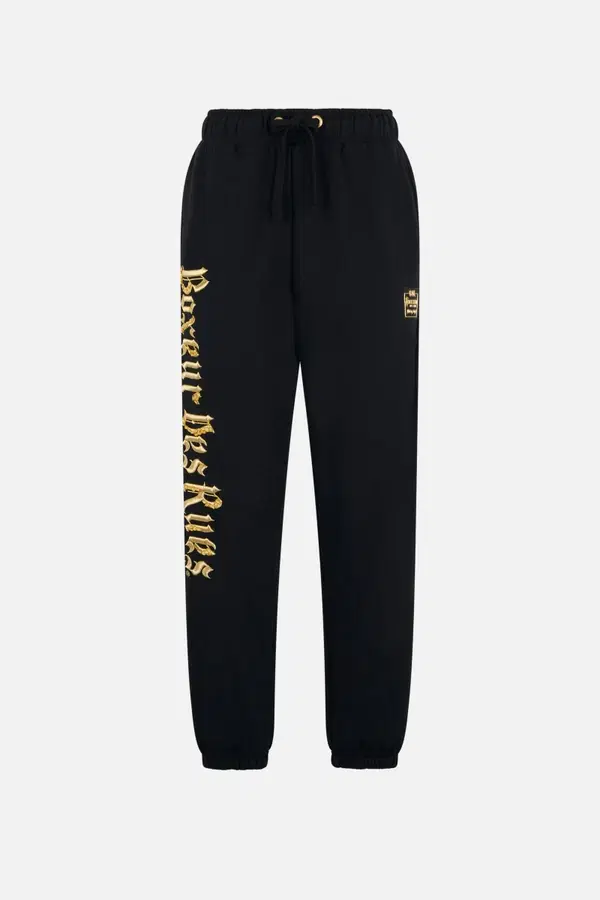 Embroidered Sweatpants Black-Gold