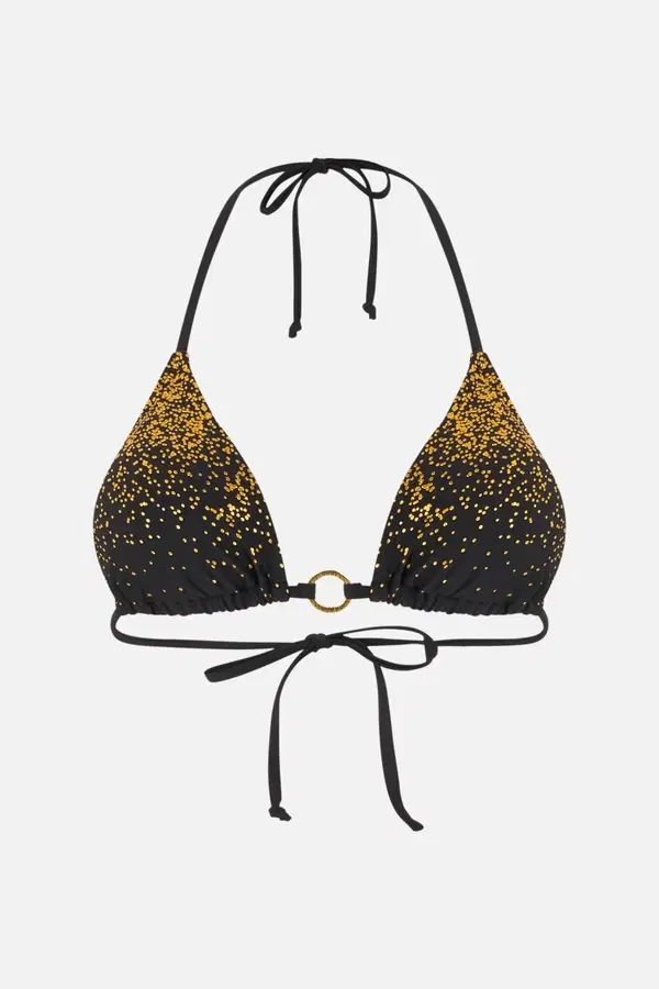 Triangle Bikini Top Black-Gold