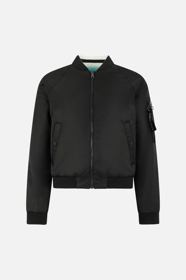 Embroidered Bomber Jacket Black