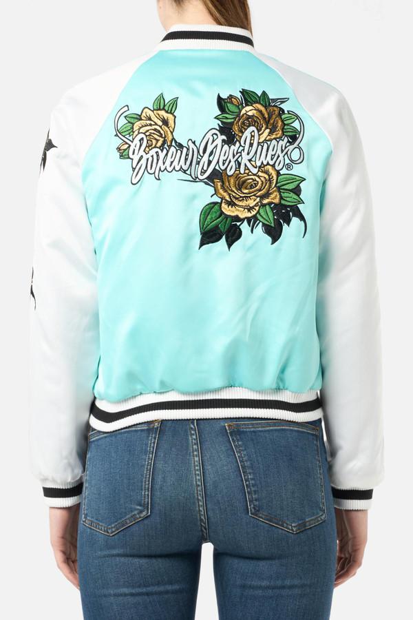 Embroidered Bomber Jacket Black