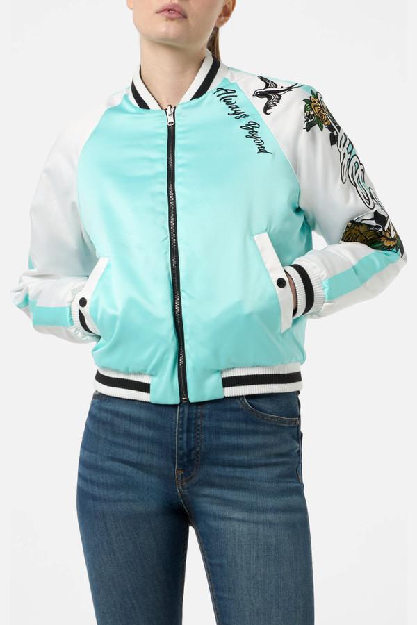 Embroidered Bomber Jacket Black