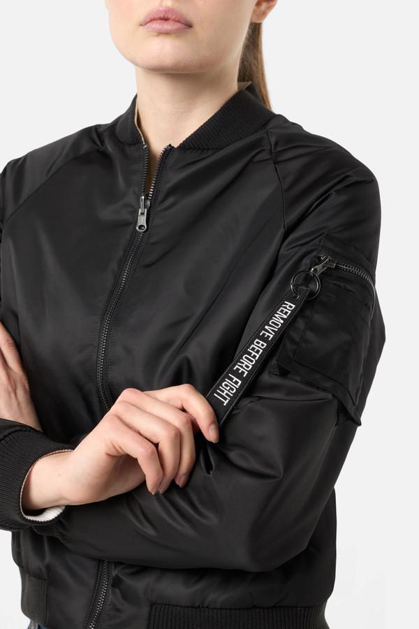 Embroidered Bomber Jacket Black