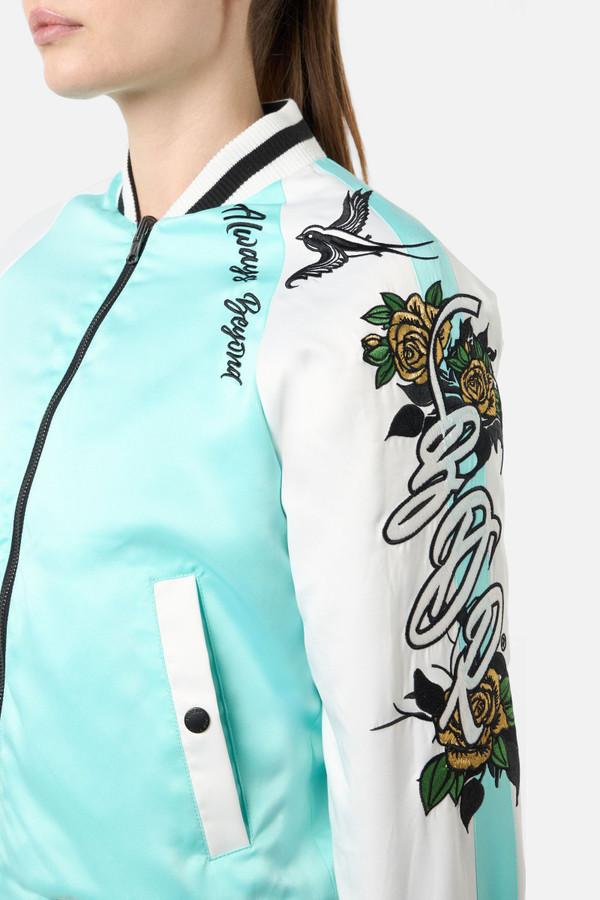 Embroidered Bomber Jacket Black