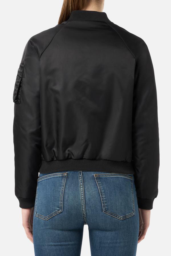 Embroidered Bomber Jacket Black