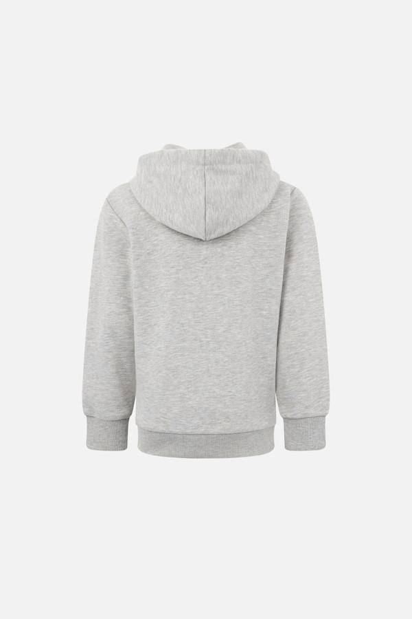 Felpa Logo Con Cappuccio Grigio Mélange Grey Mel