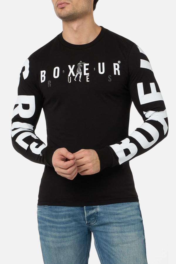 T-Shirt A Manica Lunga Black con Grafica White