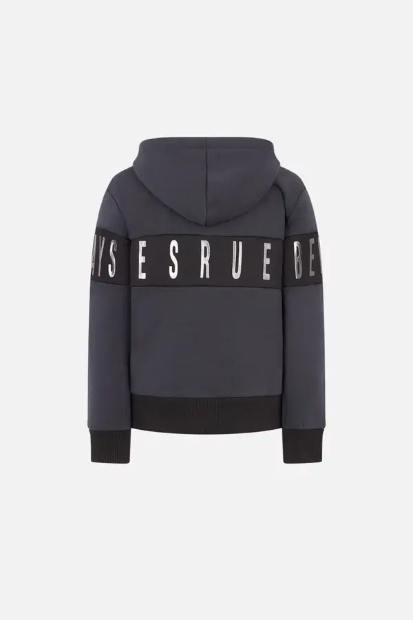 Anthracite Hoodie With Contrast Insert Anthracite