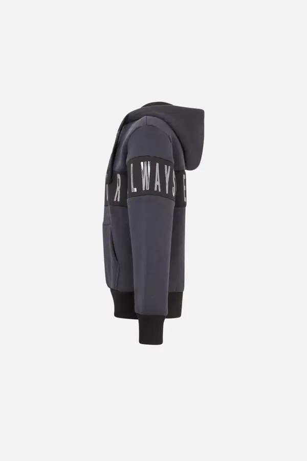 Anthracite Hoodie With Contrast Insert Anthracite