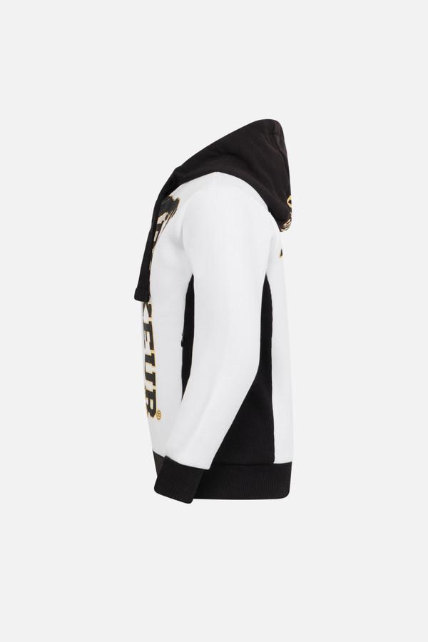 White Big Front Logo Hoodie White-Gold