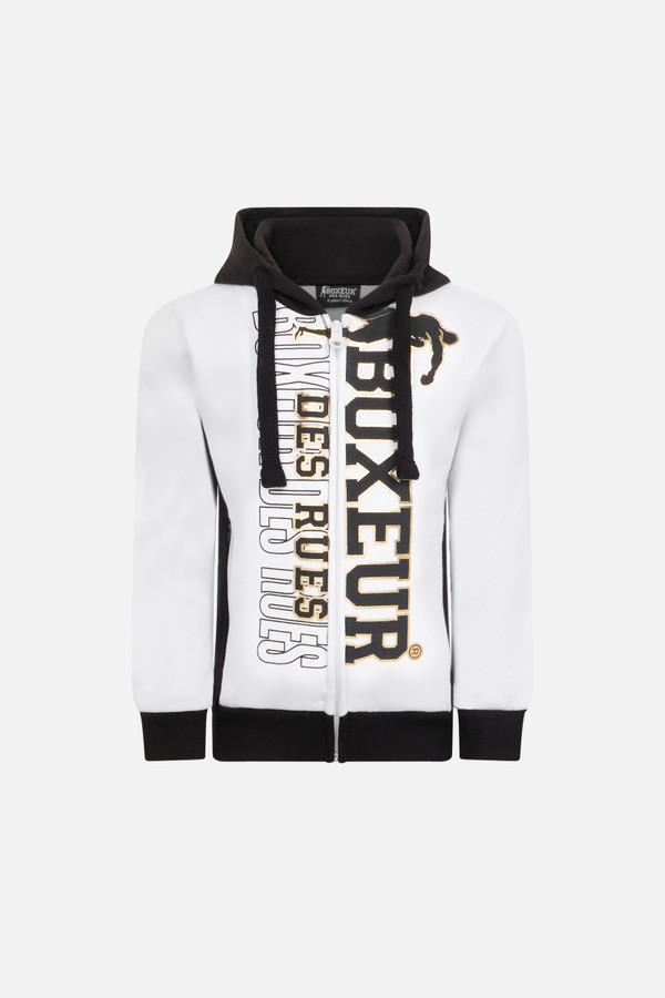 White Big Front Logo Hoodie White-Gold
