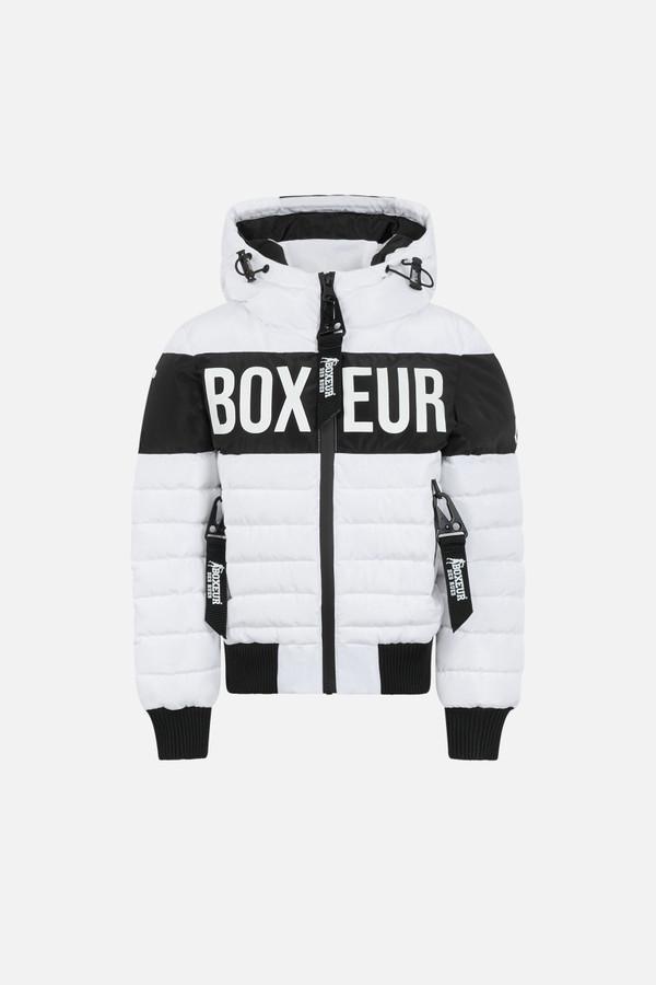 Giacca Imbottita Con Inserto Logato White