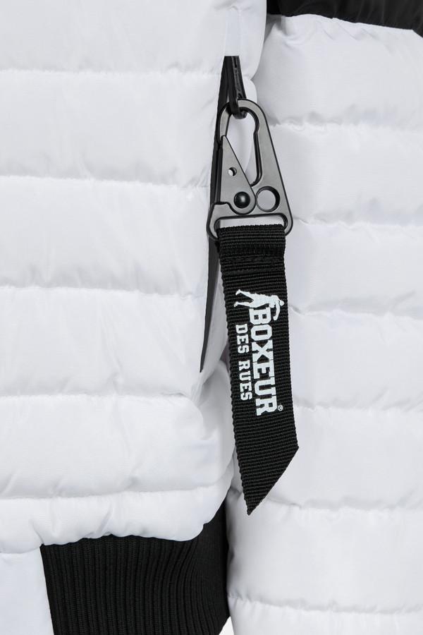 Giacca Imbottita Con Inserto Logato White