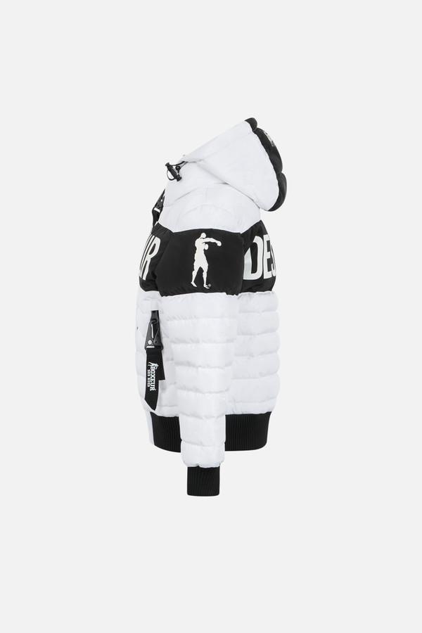 Giacca Imbottita Con Inserto Logato White
