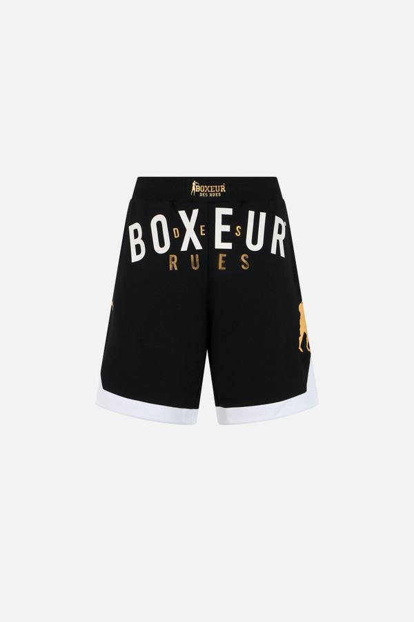 Black Front Logo Shorts Black-Gold